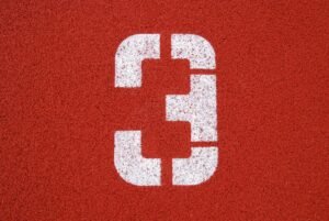red and white number three