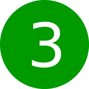 Number three with green background