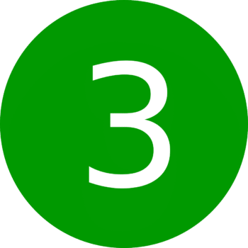 Number three with green background