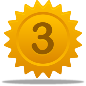 The number three in a yellow star