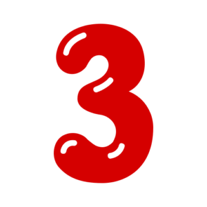 red number three