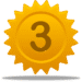 The number three in a yellow star