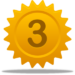The number three in a yellow star